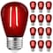 Luxrite S14 LED Edison Red Light Bulbs 0.5W Colored Bulb for String Lights E26 Base, 12PK LR21730-12PK - alternate 1